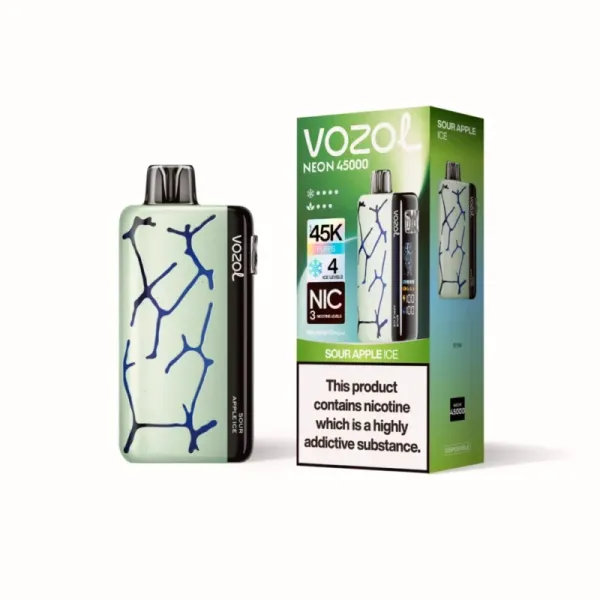 Одноразка Vozol NEON - Sour Apple Ice (Кислое Яблоко Лёд) 45000